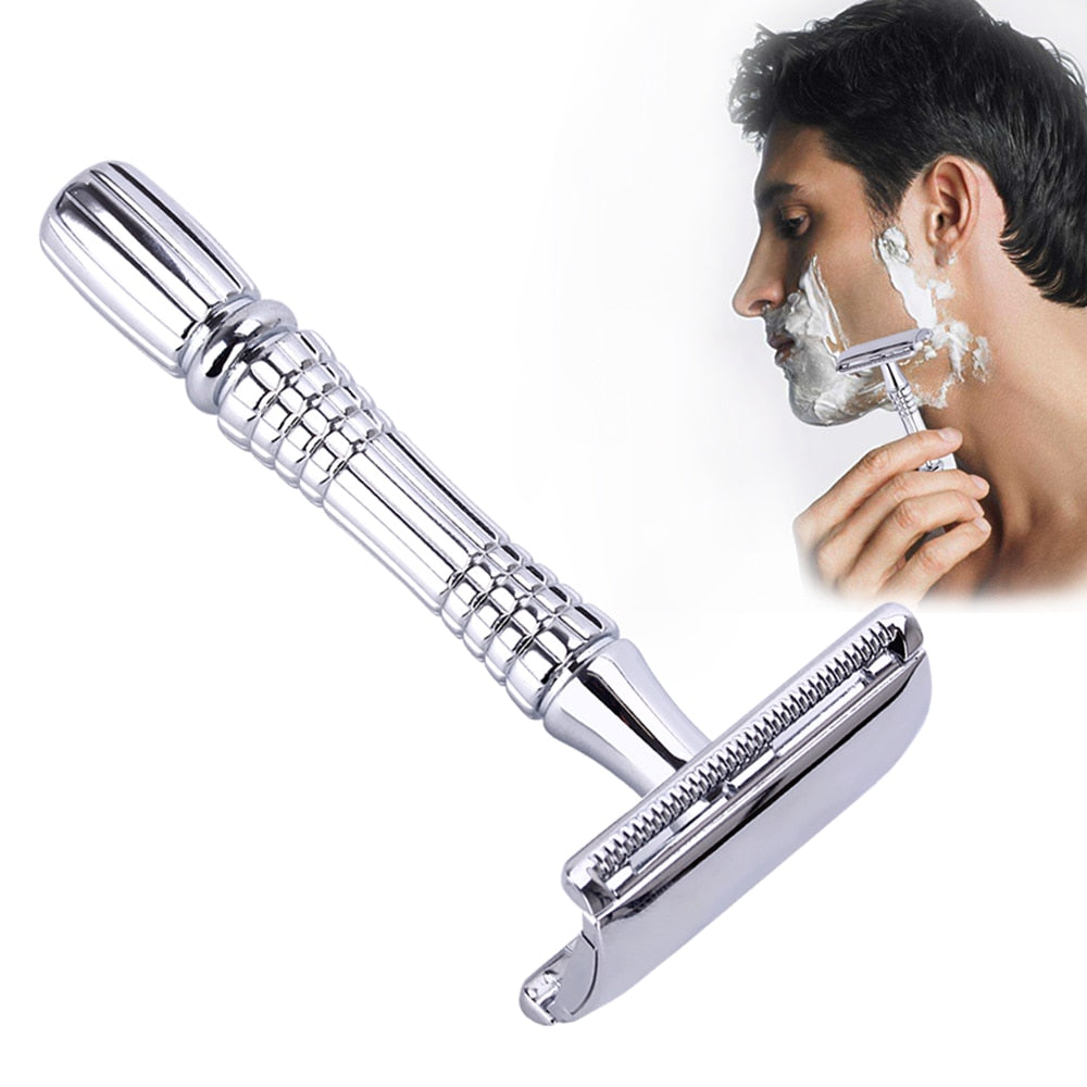 Safety Double Edge Razor For Men Shaving Set Knife Barber Straight Razor Men's Shaving Razor Blades