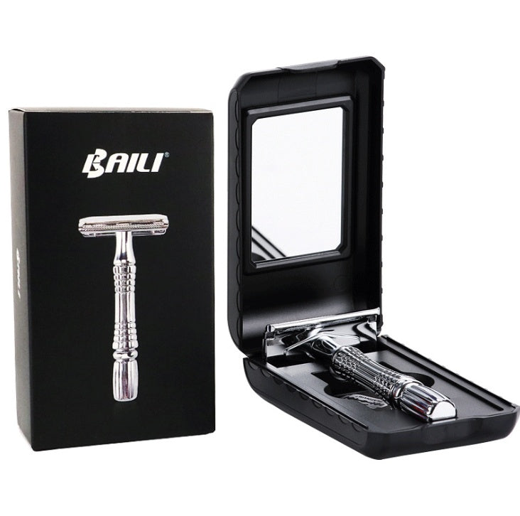 Safety Double Edge Razor For Men Shaving Set Knife Barber Straight Razor Men's Shaving Razor Blades