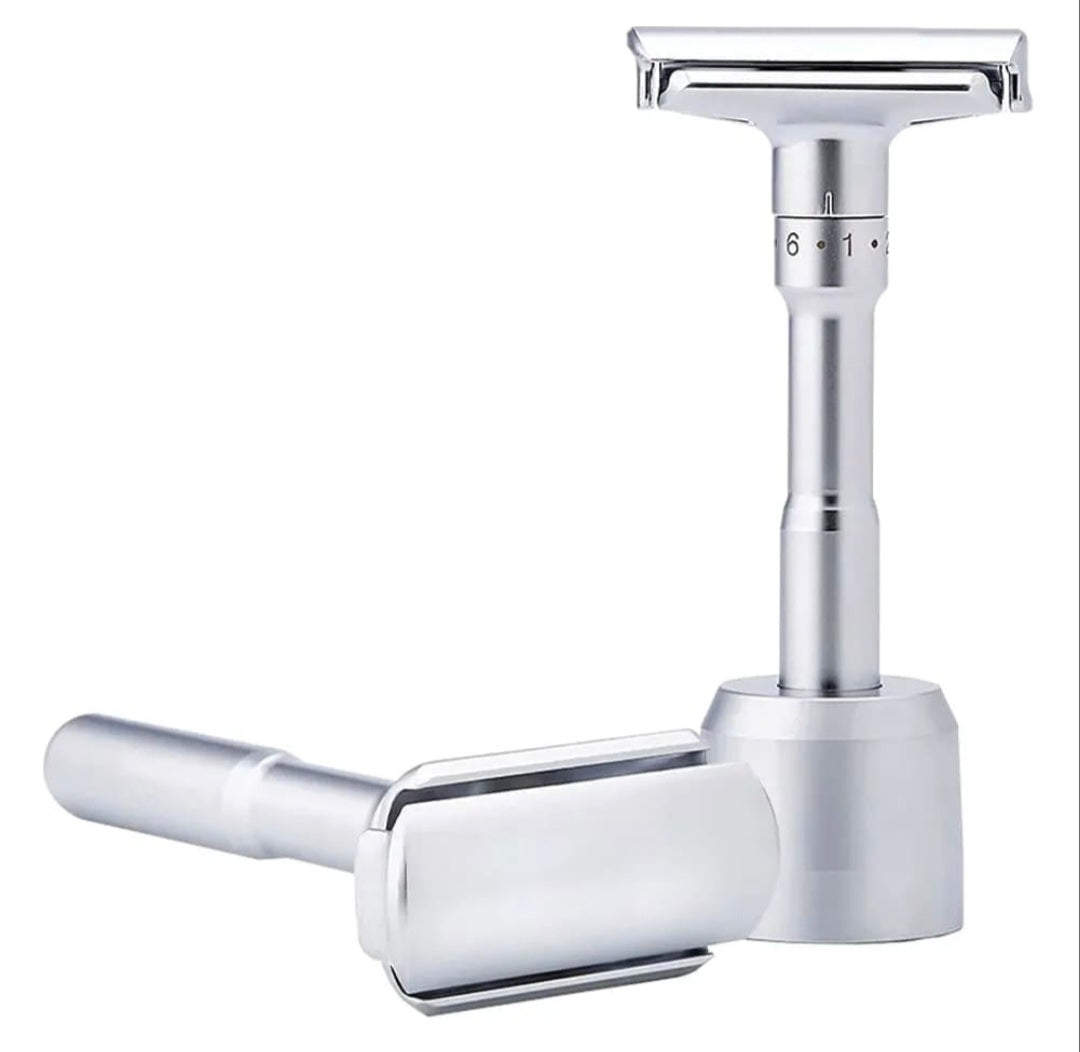 The Shave Factory Safety Razor Adjustable Matt mit Ständer