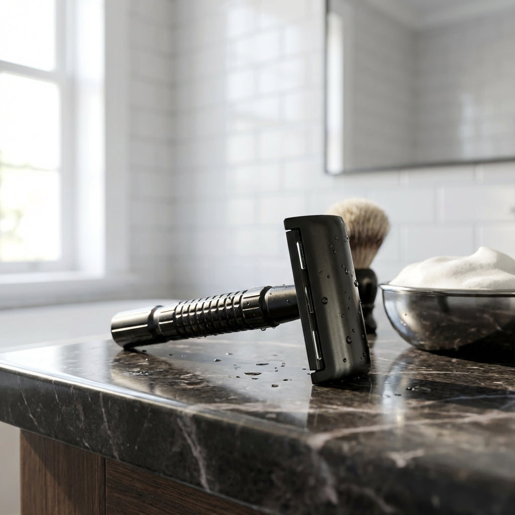 Nassrasierer Double Edge Vollmetall Schwarz